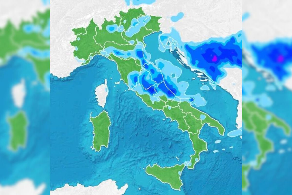 Le piogge e le nevicate previste in Italia Domani